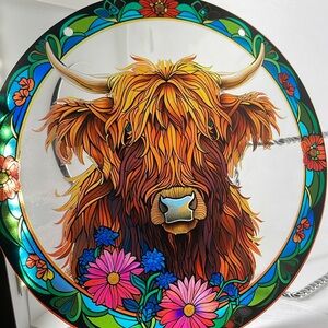 Suncatcher Highland Cow Acrylic Decorative Rustic Cattle Bull Decor New Gift